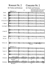 Шостакович - Концерт N2 для скрипки с оркестром op.129 - Партитура - первая страница