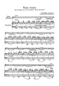 Сибелиус - Вальс для альта с фортепиано - Клавир - первая страница