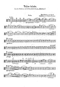 Сибелиус - Вальс для альта с фортепиано - Партия - первая страница