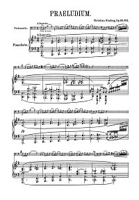 Синдинг - 6 прелюдий для виолончели - Клавир - первая страница