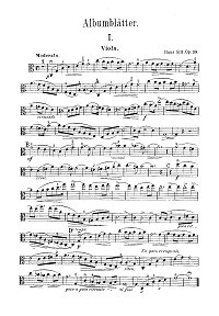 Ситт - Листки из альбома для альта с фортепиано - Партия альта - первая страница