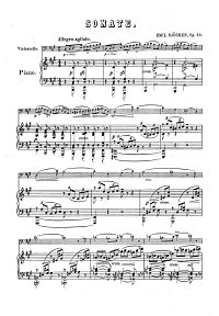 Сьёгрен - Соната для виолончели op.58 - Клавир - первая страница