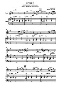Song From A Secret Garden - Adagio для скрипки с фортепиано - Клавир - первая страница