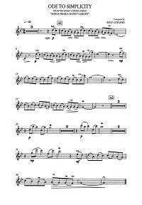 Song From A Secret Garden - Ode to Simplicity для скрипки с фортепиано - Партия - первая страница
