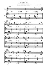 Song From A Secret Garden - Papillon для скрипки с фортепиано - Клавир - первая страница