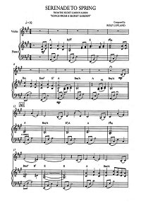Song From A Secret Garden - Serenade To Spring для скрипки с фортепиано - Клавир - первая страница
