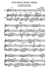 Secret Garden - Song from a secret garden для скрипки с фортепиано - Клавир - первая страница