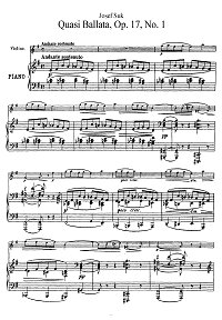 Сук - Баллада для скрипки - Клавир - первая страница