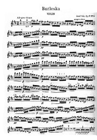 Сук - Бурлеска для скрипки op.17 N4 - Партия - первая страница