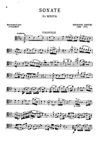Тартини - Соната для виолончели фа минор - Партия - первая страница