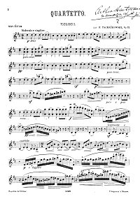 Чайковский - Квартет N1 op.11 - Партии квартета - первая страница