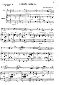 Чайковский – Andante Cantabile для виолончели Op.11 - Клавир - первая страница