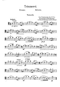 Чайковский – Сладкие грезы Op. 39 No. 21 для виолончели и фортепиано - Партия - первая страница