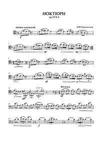Чайковский – Ноктюрн для виолончели и фортепиано Op.19 N4 - Партия - первая страница