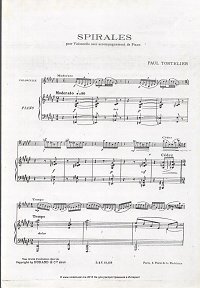 Тортелье - Спирали для виолончели - Клавир - первая страница