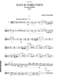 Турнемир Шарль - Сюита в трех частях для альта op.11 - Партия альта - первая страница