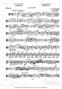 Василенко - Соната для альта с фортепиано - Партия - первая страница