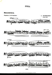 Вержбилович - Концертный этюд для виолончели - Партия - первая страница