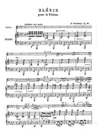 Вьетан - Элегия для скрипки с фортепиано op.30 - Клавир - первая страница