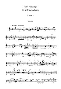 Вьетан - Листки из альбома для скрипки op.40 N1 - Партия - первая страница