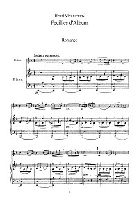 Вьетан - Листки из альбома для скрипки op.40 N1 - Клавир - первая страница