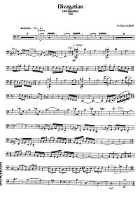Вила-Лобос - Бред (Divagation) для виолончели с фортепиано - Партия виолончели - первая страница
