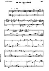 Вилла - Лобос - Дуэт для скрипки и альта - Партии инструментов - первая страница