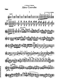 Вилла - Лобос - Фантазия Mixtos для скрипки с фортепиано - Партия скрипки - первая страница