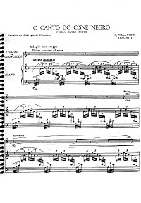 Вилла-Лобос - Песня черного лебедя для виолончели - Клавир - первая страница
