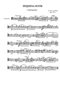 Вилла Лобос - Pequena Suite для виолончели (1913) - Партия - первая страница