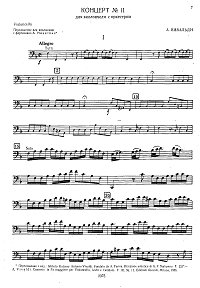 Вивальди - Концерт фа мажор для виолончели и фортепиано - Партия - первая страница