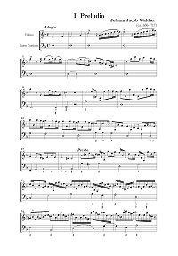 Вальтер - Прелюдия для скрипки с басом - Партия - первая страница