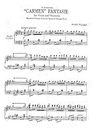 Ваксман - Кармен-фантазия для скрипки (обработка Хейфеца) - Клавир - первая страница