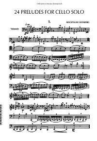 Вайнберг Мечислав - 24 прелюдии для виолончели соло - Партия виолончели - первая страница