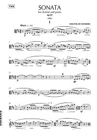 Вайнберг - Соната для альта op.28 - Партия альта - первая страница