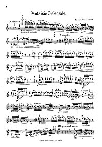 Венявский - Восточная фантазия для скрипки op.24 - Партия - первая страница