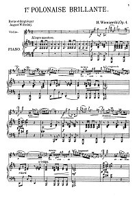 Венявский - Концертный полонез для скрипки op.4 - Клавир - первая страница