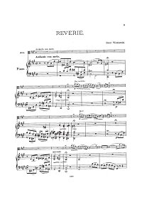 Венявский - Reverie для альта - Клавир - первая страница