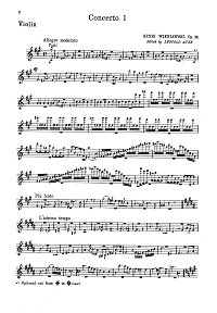 Венявский – Концерт N1 для скрипки Op.14  - Партия - первая страница