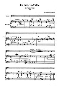 Венявский - Вальс - каприччио для скрипки Op.7 - Клавир - первая страница