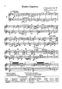 Венявский - Этюды - каприсы для двух скрипок Op.18 - Партия - первая страница