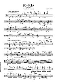 Изаи - Соната op.27 N3 для виолончели соло - Партия виолончели - первая страница