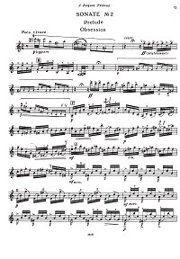 Изаи - Соната N2 для скрипки соло - Партия - первая страница
