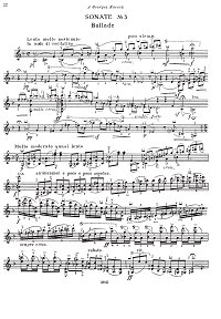 Изаи - Соната N3 для скрипки соло - Партия - первая страница