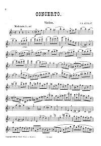 Акколаи - Концерт для скрипки Ре минор - Партия - первая страница