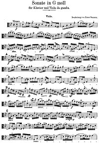 Бах - Соната для клавира и виола да гамба Соль минор - Партия - первая страница