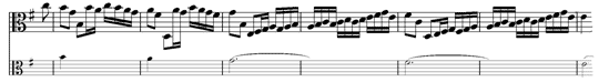 Courante (в переложении для альта)  - такты 32-38 